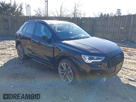 2024 Audi Q3 S line Premium with VIN WA1DECF35R1049699, listed as a IAAI auction lot 41177879 with 15,852 mi miles. Bid and sale history available at carsss.com. Image 1.