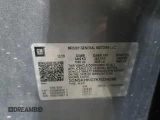 2019 Chevrolet Suburban LT z VIN 1GNSKHKC7KR234280, wystawiony jako Copart lot #56954805 z przebiegiem 144 230 mil mil oraz Szkoda całkowita • Salvage title. Historia ofert i sprzedaży dostępna na DreamBid. Obrazek 14.