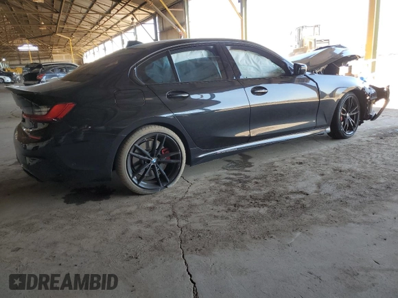 2021 BMW 3 Series M340i xDrive with VIN 3MW5U9J09M8C01983, listed as a Copart auction lot 50591655 with 0 mi miles and Salvage Title. Bid and sale history available at carsss.com. Image 3.
