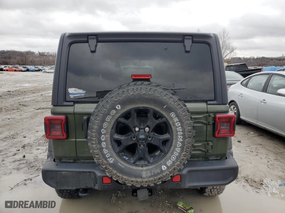 2021 Jeep Wrangler Unlimited Willys with VIN 1C4HJXDN7MW586102, listed as a Copart auction lot 43380375 with 70,189 mi miles and Salvage Title. Bid and sale history available at carsss.com. Image 6.