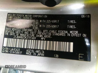 2019 Lexus NX with VIN JTJBARBZ3K2191469, listed as a IAAI auction lot 37175208 with 13,500 mi miles. Bid and sale history available at carsss.com. Image 9.