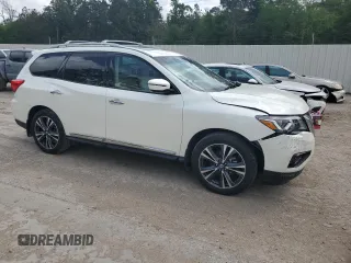 2018 Nissan Pathfinder Platinum z VIN 5N1DR2MN0JC670913, wystawiony jako Copart lot #51624585 z przebiegiem Nie podano mil oraz Szkoda całkowita • Salvage title. Historia ofert i sprzedaży dostępna na DreamBid. Obrazek 4.