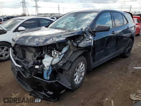2019 Chevrolet Equinox LS with VIN 3GNAXSEVXKL253145, listed as a Copart auction lot 50736655 with 46,456 mi miles and Salvage Title. Bid and sale history available at DreamBid. Image 1.