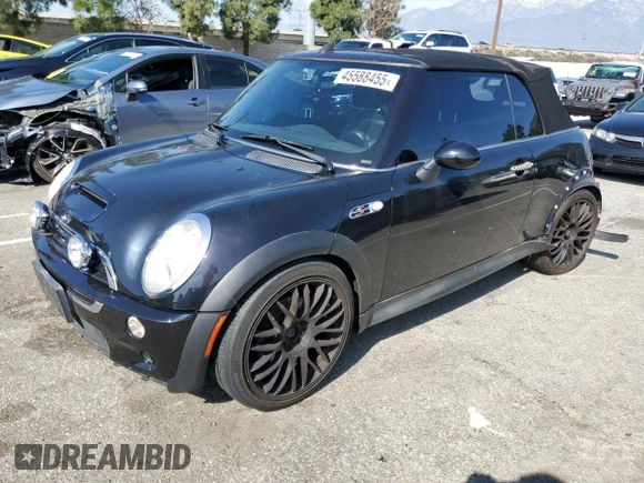 2008 MINI Convertible S with VIN WMWRH33508TL97385, listed as a Copart auction lot 45588455 with 79,434 mi miles and Salvage title. Bid and sale history available at DreamBid. Image 1.