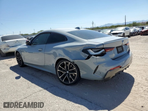 2022 BMW 4 Series 430i z VIN WBA53AP01NCH84963, wystawiony jako Copart lot #72785144 z przebiegiem Nie podano mil oraz Szkoda całkowita • Salvage title. Historia ofert i sprzedaży dostępna na DreamBid. Obrazek 2.