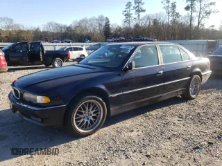 2001 BMW 7 Series 740iL with VIN WBAGH83491DP32753, listed as a Copart auction lot 41505025 with 0 mi miles and Clean Title. Bid and sale history available at carsss.com. Image 1.