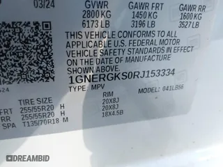2024 Chevrolet Traverse FWD LT with VIN 1GNERGKS0RJ153334, listed as a IAAI auction lot 41415616 with 8,340 mi miles. Bid and sale history available at carsss.com. Image 9.