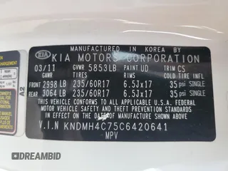 2012 Kia Sedona EX with VIN KNDMH4C75C6420641, listed as a Copart auction lot 55310425 with 212,998 mi miles and Clean Title. Bid and sale history available at carsss.com. Image 13.