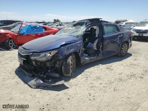 2019 Kia Optima EX with VIN 5XXGU4L14KG337870, listed as a Copart auction lot 63225354 with 0 mi miles and Salvage Title. Bid and sale history available at carsss.com. Image 1.