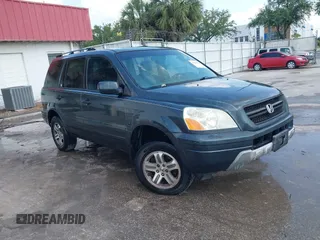 2005 Honda Pilot EX-L z VIN 5FNYF18585B059233, wystawiony jako IAAI lot #42229722 z przebiegiem 268 460 mil mil oraz . Historia ofert i sprzedaży dostępna na DreamBid. Obrazek 1.
