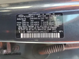 2020 Hyundai Kona Limited z VIN KM8K33A5XLU442577, wystawiony jako Copart lot #52168935 z przebiegiem 17 442 mil mil oraz Szkoda całkowita • Salvage title. Historia ofert i sprzedaży dostępna na DreamBid. Obrazek 15.
