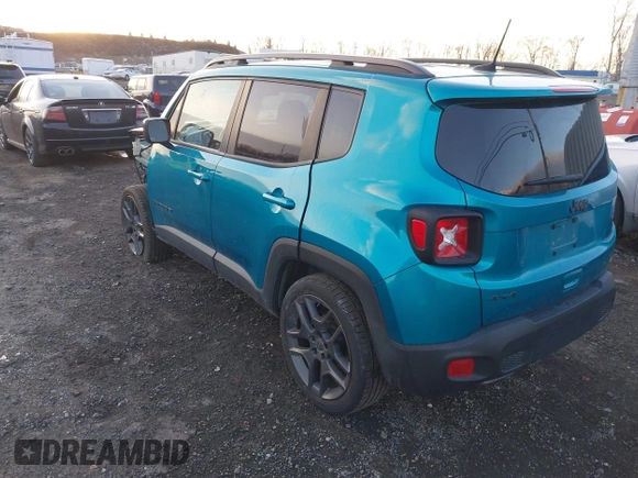 2021 Jeep Renegade Latitude with VIN ZACNJDBB7MPM53764, listed as a IAAI auction lot 41364522 with 58,457 mi miles. Bid and sale history available at carsss.com. Image 3.