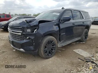 2021 Chevrolet Tahoe LT with VIN 1GNSKNKD0MR253098, listed as a Copart auction lot 53230535 with 143,689 mi miles and Salvage title. Bid and sale history available at DreamBid. Image 1.