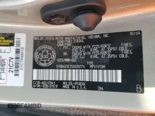 2005 Toyota Sienna LE with VIN 5TDBA23C25S030774, listed as a Copart auction lot 80359744 with 518,172 mi miles and Clean Title. Bid and sale history available at carsss.com. Image 13.