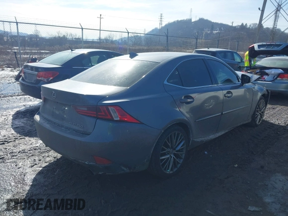 2015 Lexus IS 250 with VIN JTHCF1D23F5021657, listed as a IAAI auction lot 41452874 with 65,613 mi miles and . Bid and sale history available at DreamBid. Image 4.
