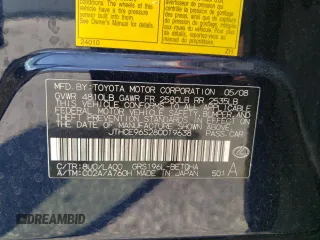 2008 Lexus GS 350 with VIN JTHCE96S280019638, listed as a Copart auction lot 68098924 with 243,871 mi miles and Salvage Title. Bid and sale history available at carsss.com. Image 12.