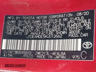 2021 Toyota Corolla Hybrid LE with VIN JTDEAMDE5MJ012662, listed as a IAAI auction lot 41421205 with 138,533 mi miles. Bid and sale history available at carsss.com. Image 9.