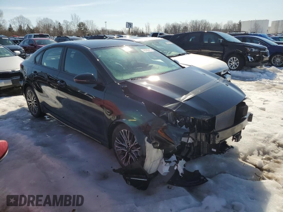 2024 Kia Forte GT-Line with VIN 3KPF54AD0RE719709, listed as a Copart auction lot 46285615 with 12,698 mi miles and Salvage Title. Bid and sale history available at carsss.com. Image 4.