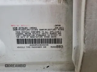 2011 Mitsubishi Lancer GTS with VIN JA32U8FW1BU042436, listed as a Copart auction lot 44769945 with 0 mi miles and Salvage Title. Bid and sale history available at carsss.com. Image 12.