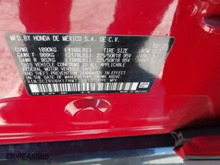 2022 Honda HR-V Sport with VIN 3CZRU6H17NM726013, listed as a IAAI auction lot 41642706 with 72,199 mi miles. Bid and sale history available at carsss.com. Image 9.