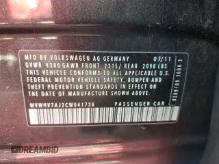 2012 Volkswagen GTI с VIN WVWHV7AJ2CW041736, выставлен на аукционе Copart как лот 85635124 с пробегом 198 900 миль миль и Списание • Salvage title. История ставок и продаж доступна на DreamBid. Изображение 12.