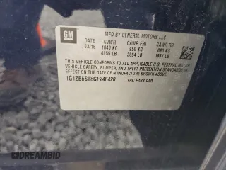 2016 Chevrolet Malibu LS с VIN 1G1ZB5ST8GF246428, выставлен на аукционе Copart как лот 60142085 с пробегом 172 327 миль миль и Списание • Salvage title. История ставок и продаж доступна на DreamBid. Изображение 13.