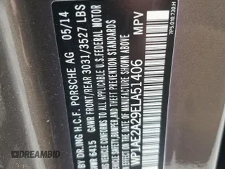 2014 Porsche Cayenne S Hybrid with VIN WP1AE2A29ELA51406, listed as a Copart auction lot 61163965 with 99,047 mi miles and Clean title. Bid and sale history available at DreamBid. Image 12.