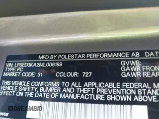 2021 Polestar 2 Launch Edition z VIN LPSED3KA2ML006199, wystawiony jako IAAI lot #42107287 z przebiegiem 27 337 mil mil oraz . Historia ofert i sprzedaży dostępna na DreamBid. Obrazek 9.