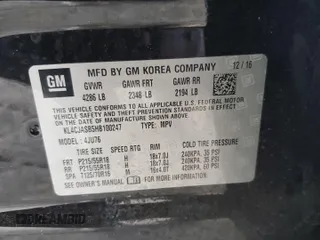 2017 Buick Encore Preferred с VIN KL4CJASB5HB100247, выставлен на аукционе Copart как лот 57434845 с пробегом 88 320 миль миль и Списание • Salvage title. История ставок и продаж доступна на DreamBid. Изображение 13.