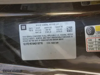 2017 Chevrolet Camaro 1SS with VIN 1G1FE1R79H0118716, listed as a Copart auction lot 42571375 with 59,593 mi miles and Salvage Title. Bid and sale history available at carsss.com. Image 12.