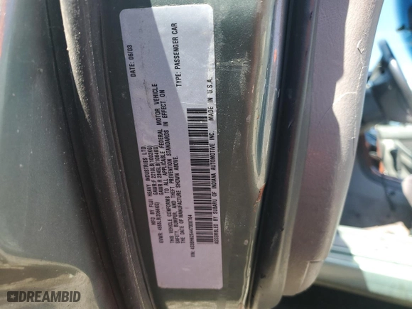 2004 Subaru Legacy Wagon (Natl) L with VIN 4S3BH625447300764, listed as a Copart auction lot 51784325 with 0 mi miles and Salvage Title. Bid and sale history available at carsss.com. Image 12.