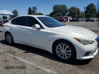 2014 Infiniti Q50 with VIN JN1BV7AP4EM676534, listed as a Copart auction lot 60830545 with 94,948 mi miles and Salvage title. Bid and sale history available at DreamBid. Image 4.