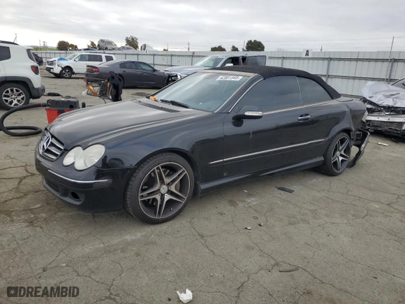 2007 Mercedes-Benz CLK-Class 3.5L with VIN WDBTK56G97F226956, listed as a Copart auction lot 42881345 with 216,014 mi miles and Salvage Title. Bid and sale history available at carsss.com. Image 1.