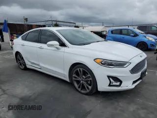 2019 Ford Fusion Titanium with VIN 3FA6P0D94KR184608, listed as a Copart auction lot 48831875 with 124,204 mi miles and Salvage Title. Bid and sale history available at carsss.com. Image 4.