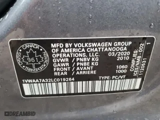 2020 Volkswagen Passat 2.0T S with VIN 1VWAA7A32LC019264, listed as a Copart auction lot 74610904 with 113,775 mi miles and Salvage Title. Bid and sale history available at carsss.com. Image 12.