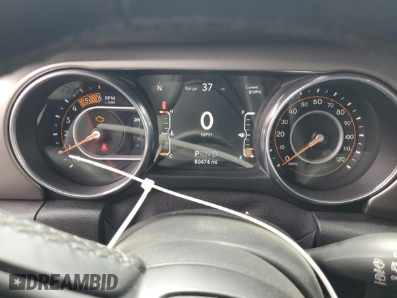 2021 Jeep Wrangler Unlimited Willys with VIN 1C4HJXDM8MW603982, listed as a Copart auction lot 52986495 with 80,474 mi miles and Salvage title. Bid and sale history available at DreamBid. Image 9.