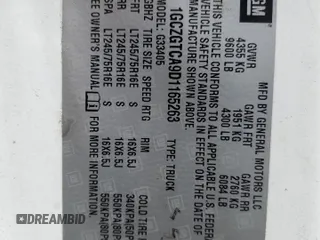 2013 Chevrolet Express Cargo z VIN 1GCZGTCA9D1165263, wystawiony jako Copart lot #51661055 z przebiegiem 172 369 mil mil oraz Szkoda całkowita • Salvage title. Historia ofert i sprzedaży dostępna na DreamBid. Obrazek 15.