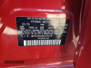 2019 Hyundai Accent SE with VIN 3KPC24A32KE074179, listed as a Copart auction lot 71441153 with 32,871 mi miles. Bid and sale history available at carsss.com. Image 14.