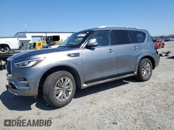 2020 Infiniti QX80 LUXE with VIN JN8AZ2NE0L9252099, listed as a Copart auction lot 48903275 with 88,500 mi miles and Salvage Title. Bid and sale history available at carsss.com. Image 1.