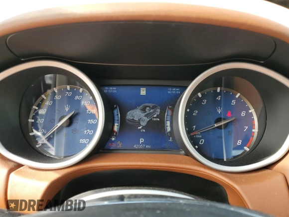 2018 Maserati Ghibli S Q4 GranLusso with VIN ZAM57YTL5J1280401, listed as a Copart auction lot 43784454 with 42,057 mi miles. Bid and sale history available at carsss.com. Image 9.
