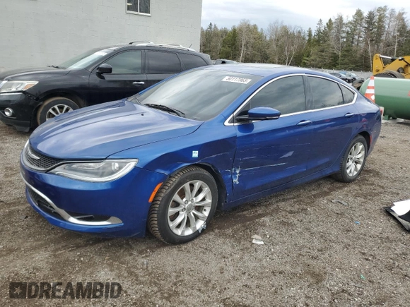 2015 Chrysler 200 C with VIN 1C3CCCCG3FN520434, listed as a Copart auction lot 50117965 with 160,705 mi miles and Clean Title. Bid and sale history available at DreamBid. Image 1.