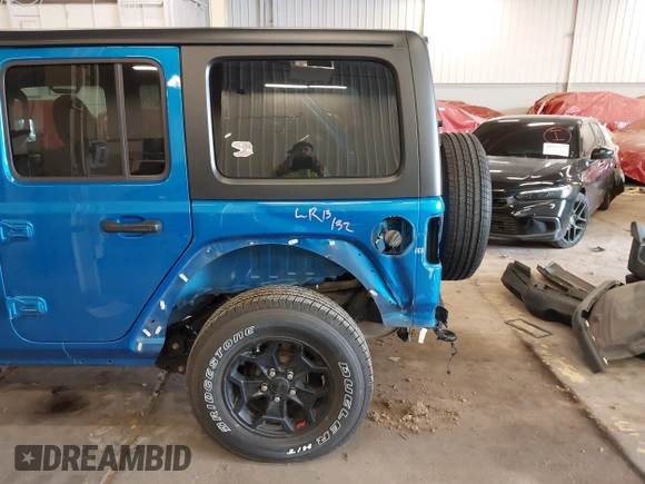 2021 Jeep Wrangler Unlimited Sport S with VIN 1C4HJXDG9MW797013, listed as a IAAI auction lot 41966754 with 53,583 mi miles. Bid and sale history available at carsss.com. Image 6.