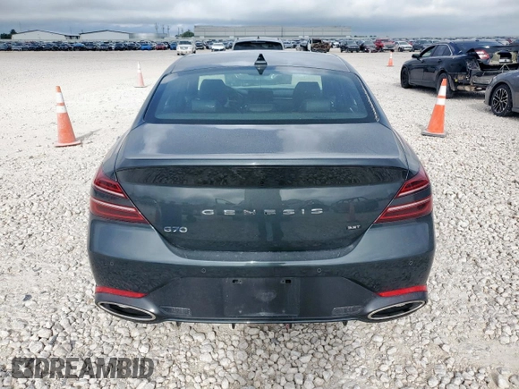 2023 Genesis G70 3.3T with VIN KMTG54TE6PU114300, listed as a Copart auction lot 62484525 with 18,850 mi miles and Salvage title. Bid and sale history available at DreamBid. Image 6.