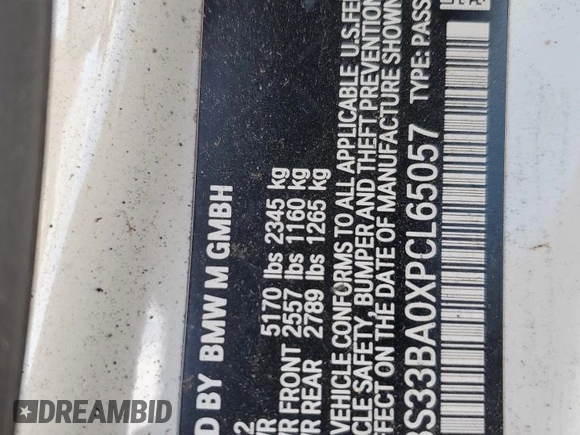 2023 BMW M4 Competition xDrive z VIN WBS33BA0XPCL65057, wystawiony jako Copart lot #51454965 z przebiegiem Nie podano mil oraz Czysty tytuł • Clean title. Historia ofert i sprzedaży dostępna na DreamBid. Obrazek 13.