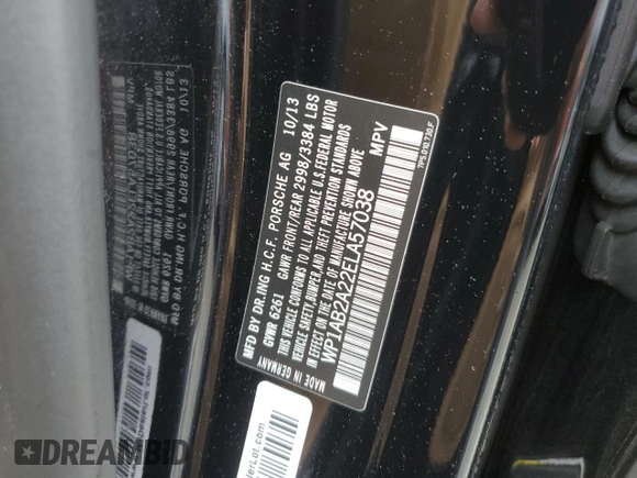 2014 Porsche Cayenne S z VIN WP1AB2A22ELA57038, wystawiony jako Copart lot #57652515 z przebiegiem 127 375 mil mil oraz Szkoda całkowita • Salvage title. Historia ofert i sprzedaży dostępna na DreamBid. Obrazek 13.