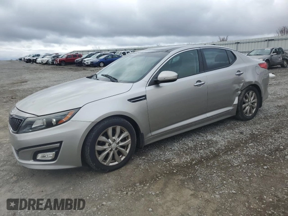 2015 Kia Optima EX with VIN 5XXGN4A7XFG431231, listed as a Copart auction lot 49119295 with 155,055 mi miles and Salvage Title. Bid and sale history available at carsss.com. Image 1.