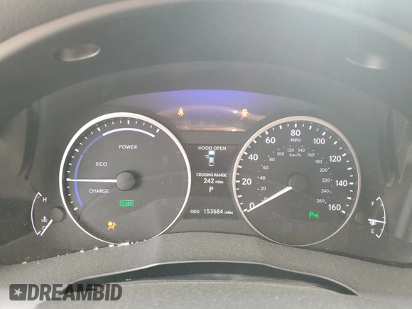 2013 Lexus ES 300h with VIN JTHBW1GG9D2023205, listed as a Copart auction lot 53585885 with 153,684 mi miles and Salvage title. Bid and sale history available at DreamBid. Image 9.