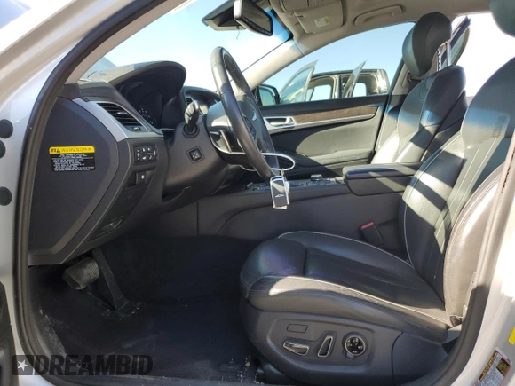 2017 Genesis G80 Ultimate with VIN KMHGN4JFXHU173390, listed as a Copart auction lot 80907504 with 112,660 mi miles and Salvage Title. Bid and sale history available at DreamBid. Image 7.
