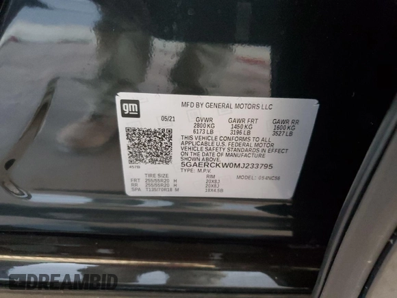 2021 Buick Enclave Premium with VIN 5GAERCKW0MJ233795, listed as a Copart auction lot 72148624 with 41,863 mi miles and Salvage Title. Bid and sale history available at carsss.com. Image 12.