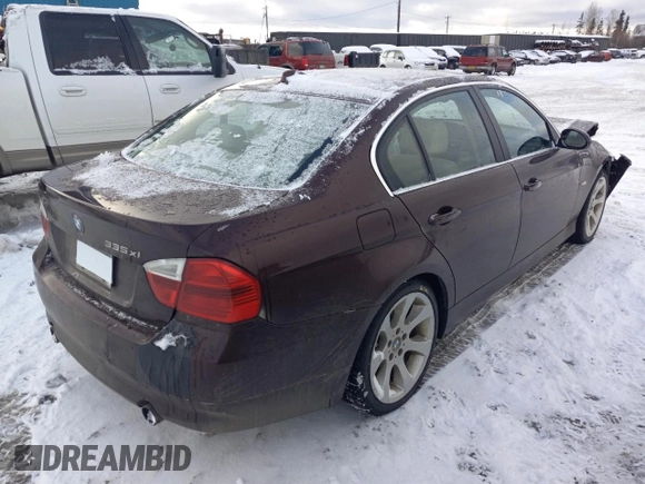 2007 BMW 3 Series 335xi with VIN WBAVD53567A008796, listed as a Copart auction lot 77637554 with 101,713 mi miles and Salvage Title. Bid and sale history available at carsss.com. Image 3.